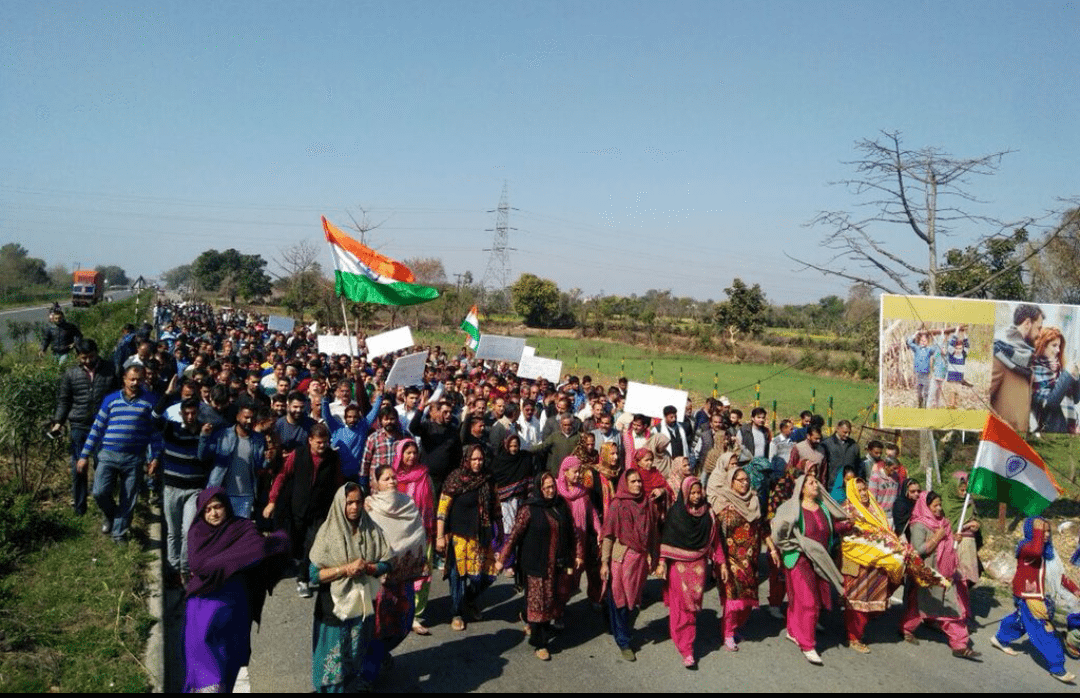 A rally organised by the Hindu Ekta Manch in support of the accused. Photo via Twitter A rally organised by the Hindu Ekta Manch in support of the accused. Photo via Twitter
