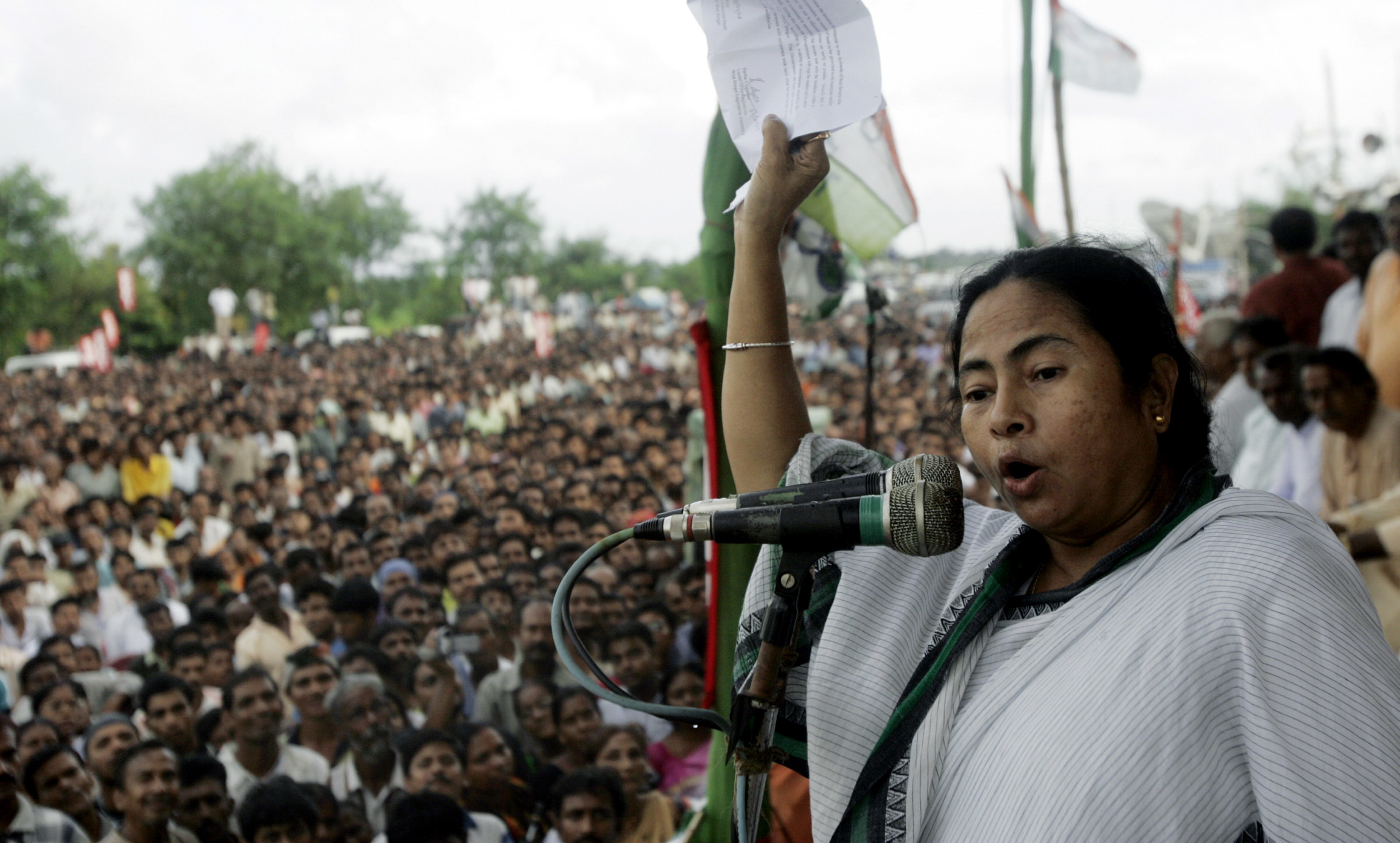 Mamata Banerjee leveraged the agitations against land acquisition in Singur and Nandigram to break up the Left Front's 'party-society'. Photo credit: AFP Mamata Banerjee leveraged the agitations against land acquisition in Singur and Nandigram to break up the Left Front's 'party-society'. Photo credit: AFP